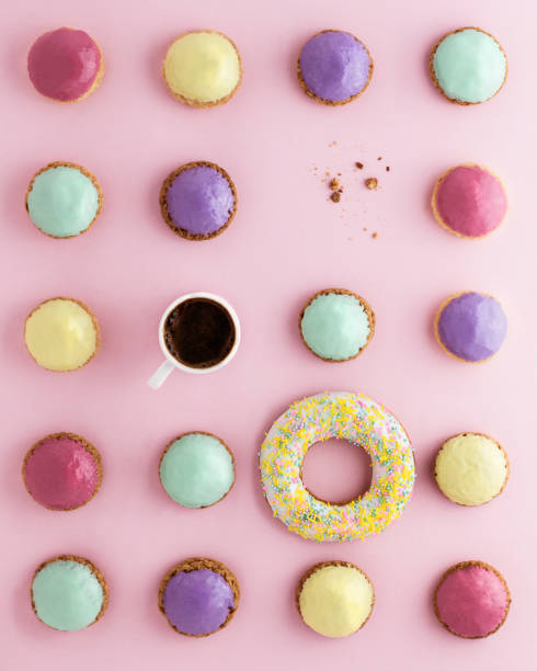 istock small colored brewed cakes and a cup of coffee 874599820