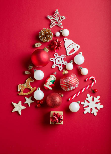 Christmas tree made of various decorations