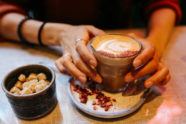 istock Overhead image of coffee and sugar 874611184