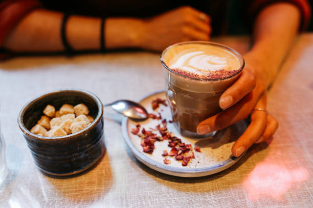 istock Overhead image of coffee and sugar 874613646