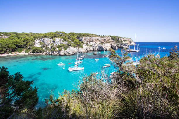 istock Boats and yachts on Macarella beach, Menorca, Spain 874616510