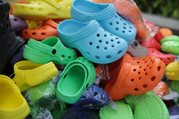 istock Colorful Shoes In Flea Market 874625840