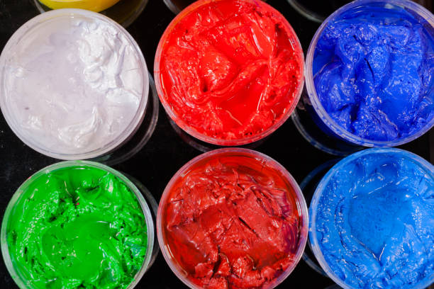 istock top view of Plastisol ink in white plastic cans 874641028