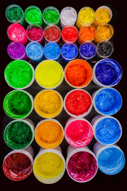 istock top view of Plastisol ink in white plastic cans 874641042