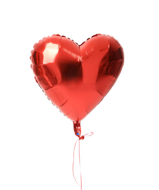 istock Single big  red heart balloon object for birthday isolated 874641888