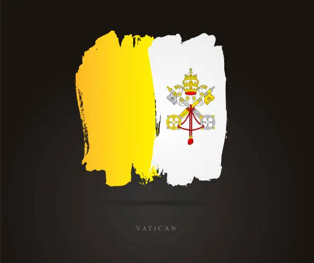 Vector illustration of Flag of the Vatican. Vector illustration