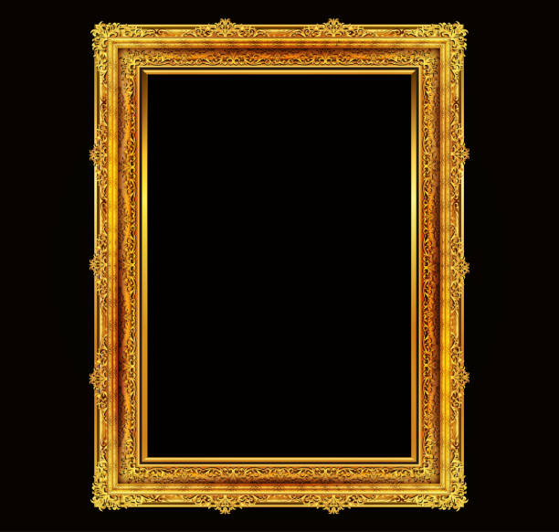 istock Thailand Royal gold frame on drake pattern background, Vintage photo frame on drake background, antique, vector design pattern 874656438