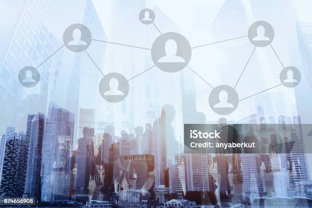 Social Network Or Business Connections Concept Stock Photo - Download Image Now - Expertise, Technology, Connection