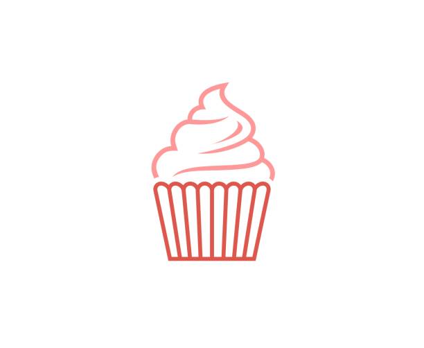 ilustraciones, imágenes clip art, dibujos animados e iconos de stock de icono de helado - cupcake