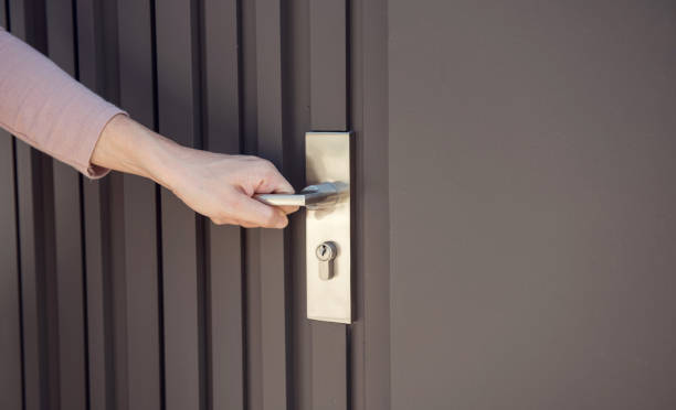istock Women hand opening the door. 874670166