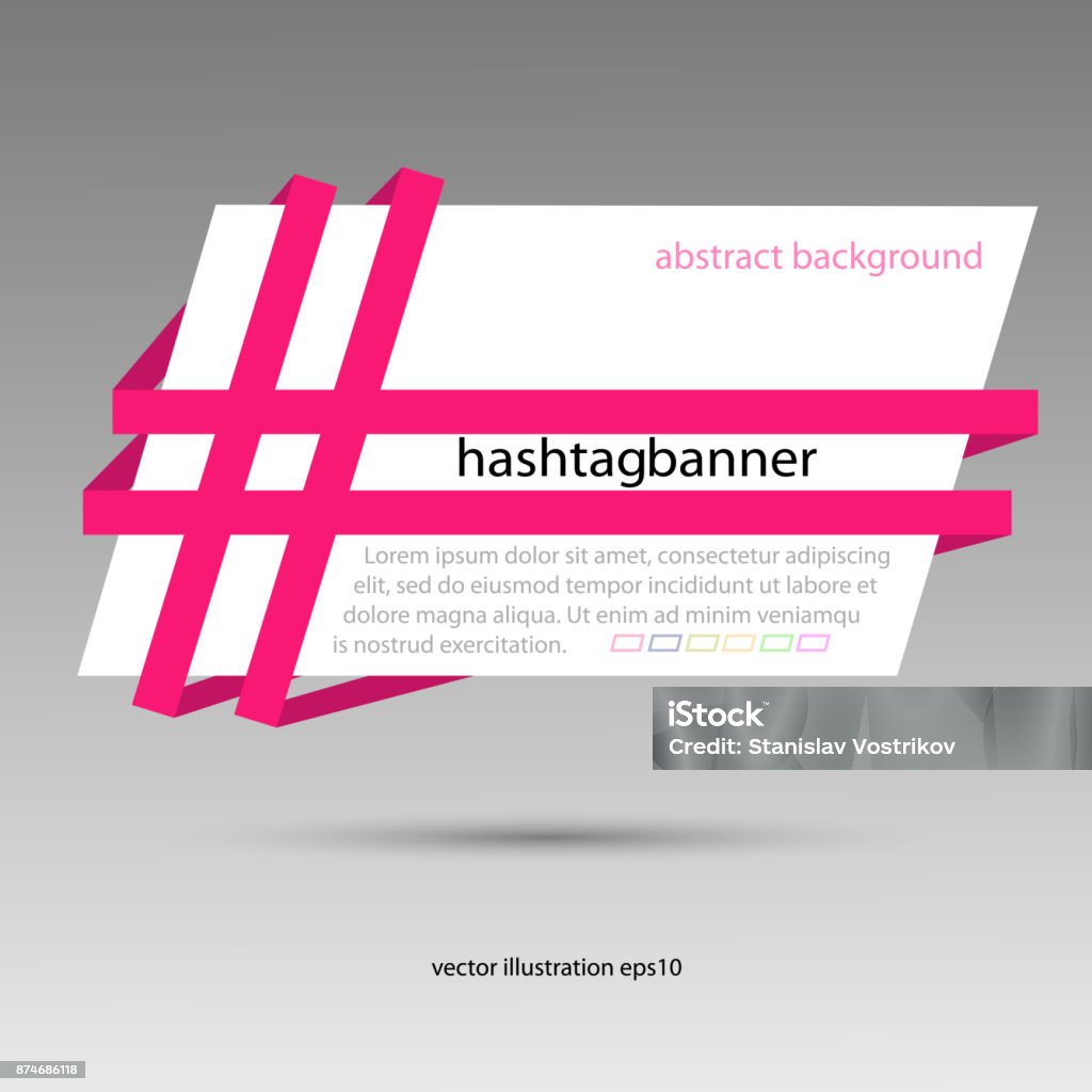 Abstract Hashtag Hashtag Banner Abstract For Background White Vector Stock Illustration ...