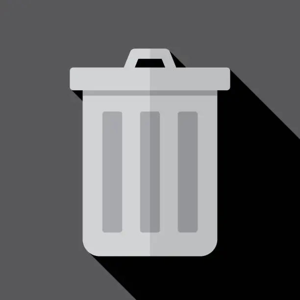 Vector illustration of Trashcan Icon Flat