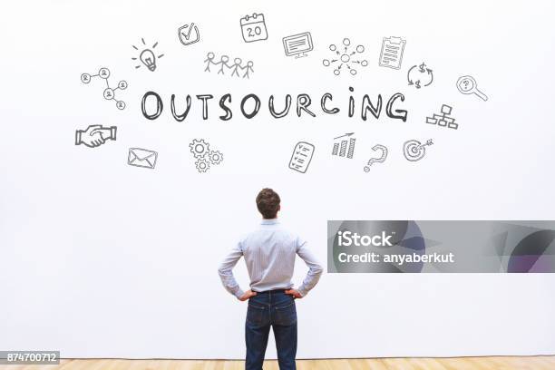 Outsourcing Concept Stock Photo - Download Image Now - Outsourcing, Technology, Human Resources