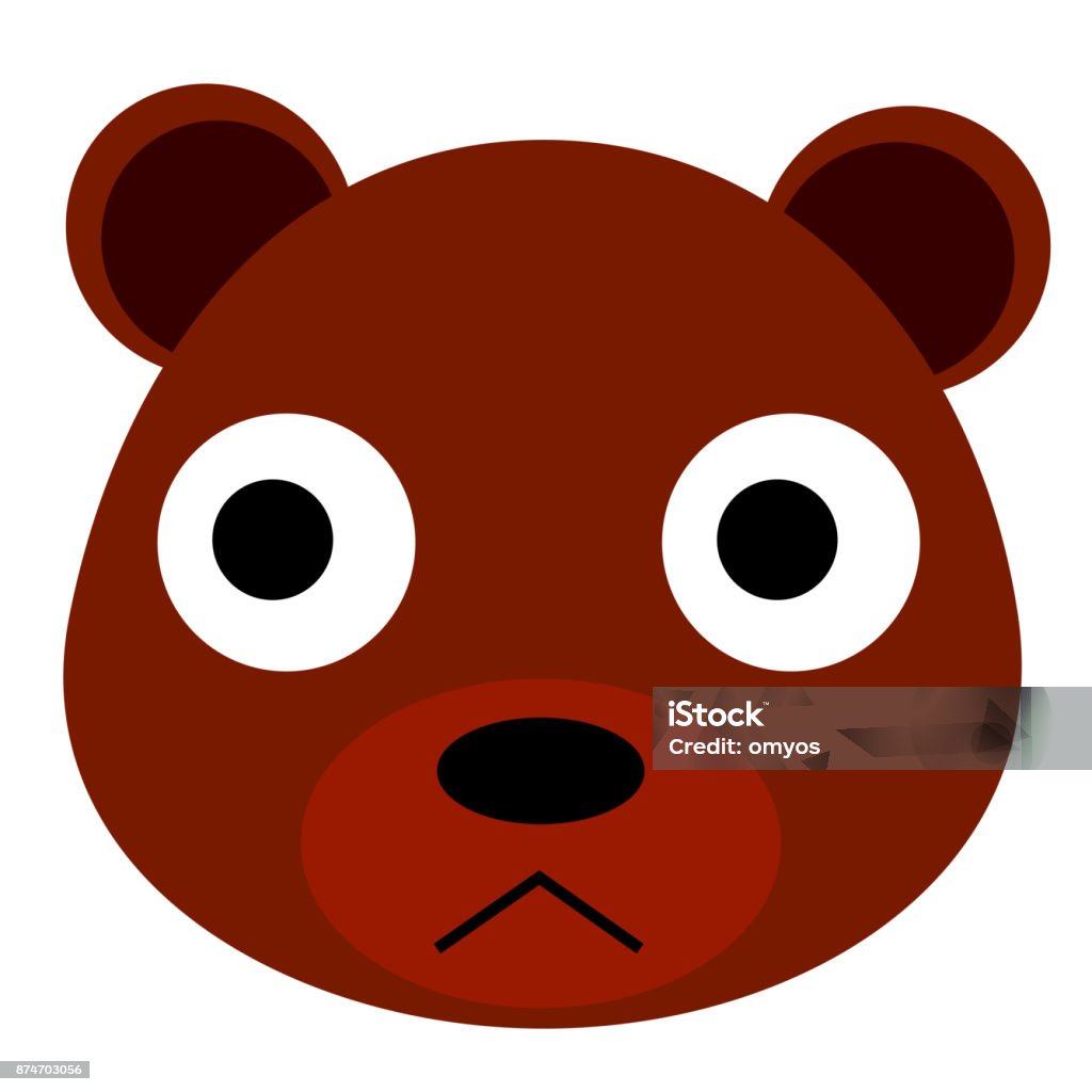 Bea Face Funny Bear Face Isolated On White Stock Illustration - Download Image ...