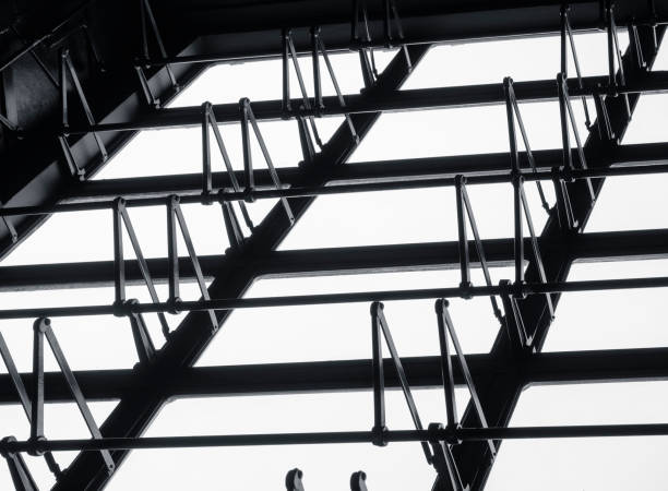 istock Architecture detail Steel window frame pattern Loft Building 874707050