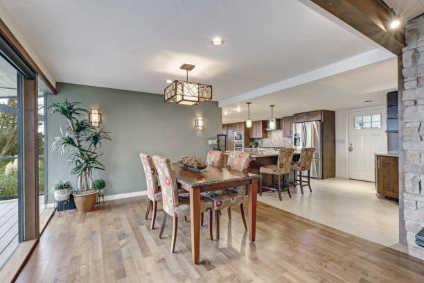 istock Dining room of Beautiful panorama house 874712284