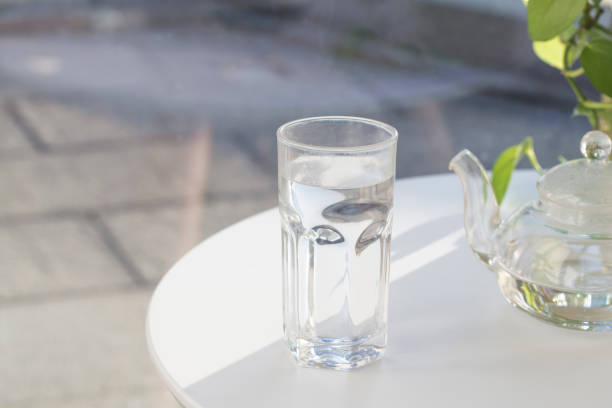 istock Hot water in glass cup. 874714754
