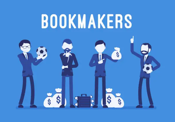 Vector illustration of Bookmakers men with money