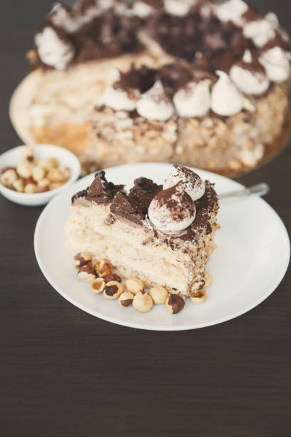 istock Meringue cake with hazelnuts and buttercream 874724322