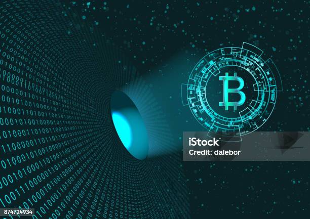 Bitcoin Symbol And Binary Code Stock Illustration - Download Image Now - Bitcoin, Cryptocurrency, Abstract