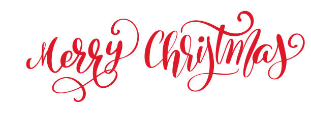 istock Merry Christmas red vector Calligraphic Lettering text for design greeting cards. Holiday Greeting Gift Poster. Calligraphy modern Font 874728524