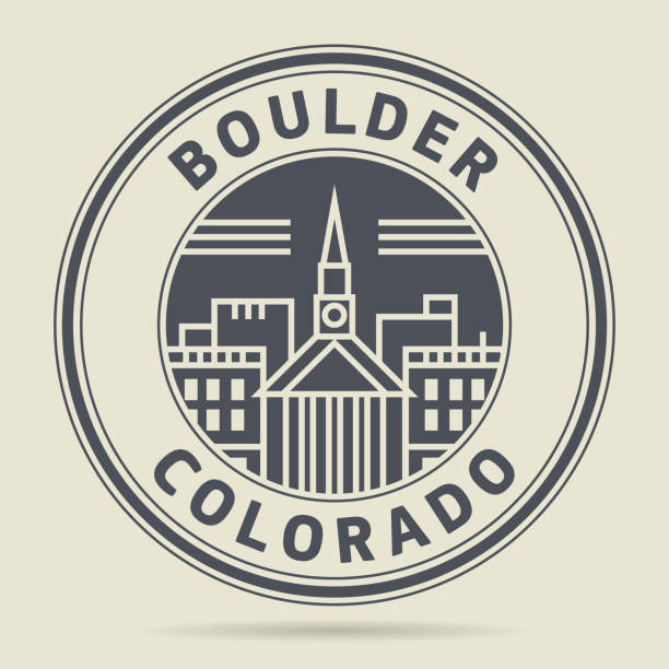 Stamp with text Boulder, Colorado Stamp or label with text Boulder, Colorado written inside, vector illustration watermark ideas stock illustrations
