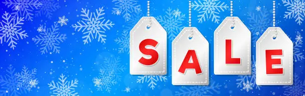 Vector illustration of Winter Sale - banner with copyspace. Vector.