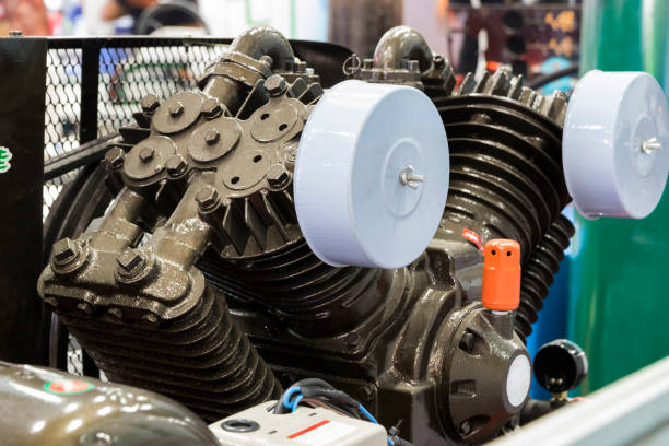 istock Motor of industrial air pump 874738280