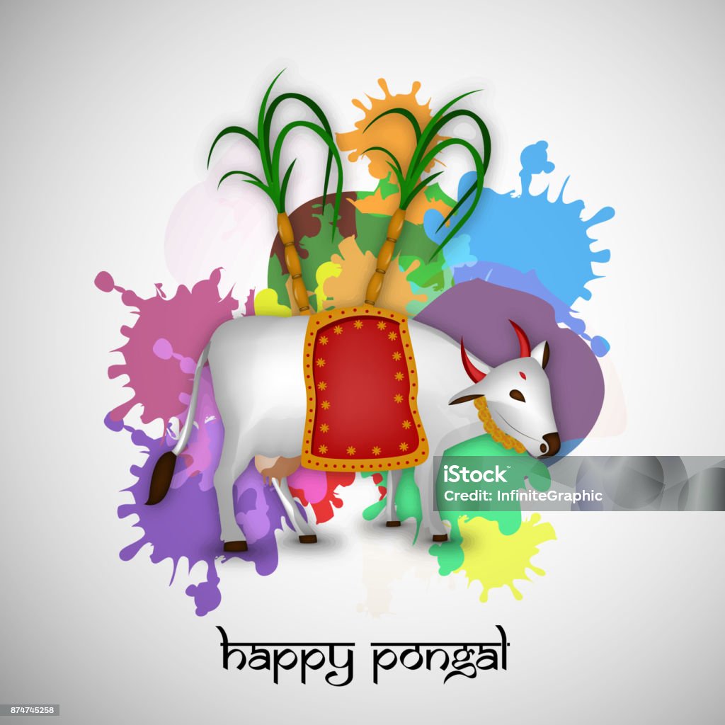Illustration Of Indian Festival Pongal Background Stock ...