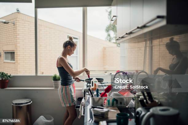 Making Pancakes Stock Photo - Download Image Now - Messy, Kitchen, Melbourne - Australia