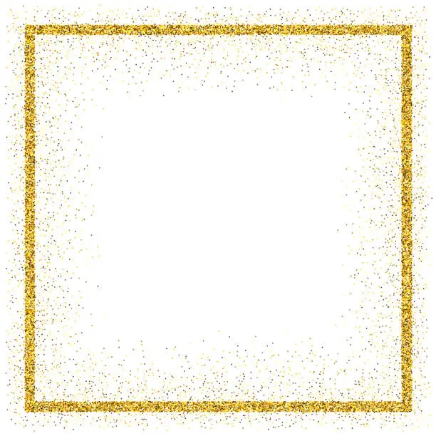 Vector illustration of Golden vector glitter frame