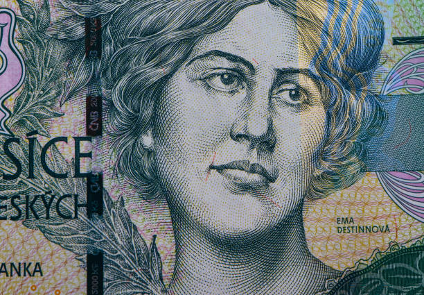 istock Czech republic currency koruna, banknote pattern background, close up. 874771864