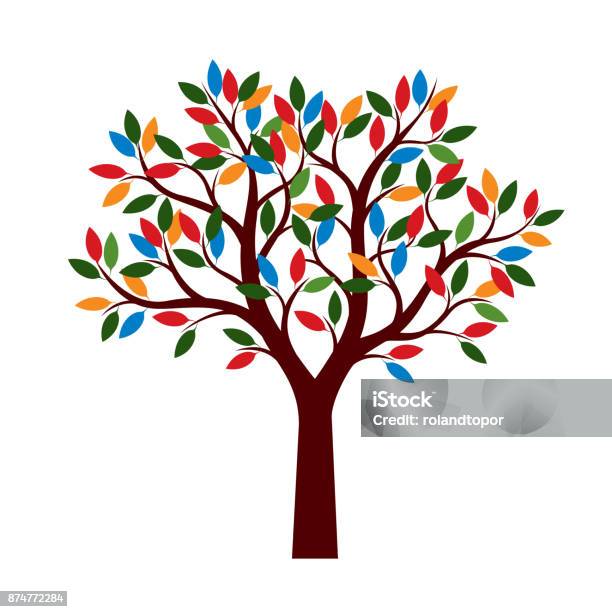 Visual Representation Color Tree Color Tree Vector Illustration Stock Illustration - Download Image Now ...