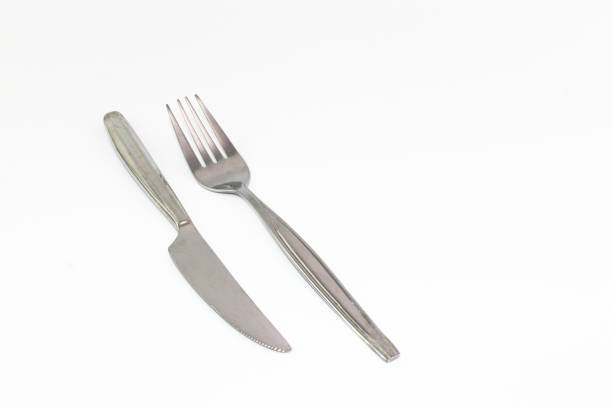 istock Silver stainless steel of fork and knife 874776292
