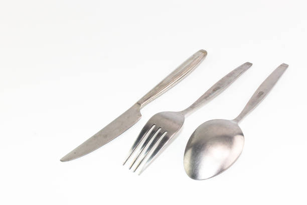 istock Silver stainless steel of spoon fork knife 874780578