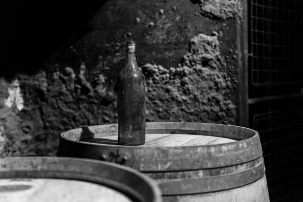 黒と白、ワインセラー - wine wine rack winery black ストックフォトと画像