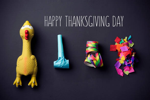 istock plucked turkey and text happy thanksgiving day 874784134