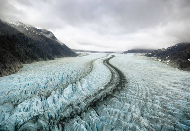 Flowing ice on Mendenhall Glacier landform, Alaska
