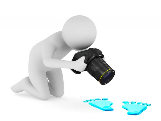 istock man with digital camera on white background. Isolated 3D illustration 874793812