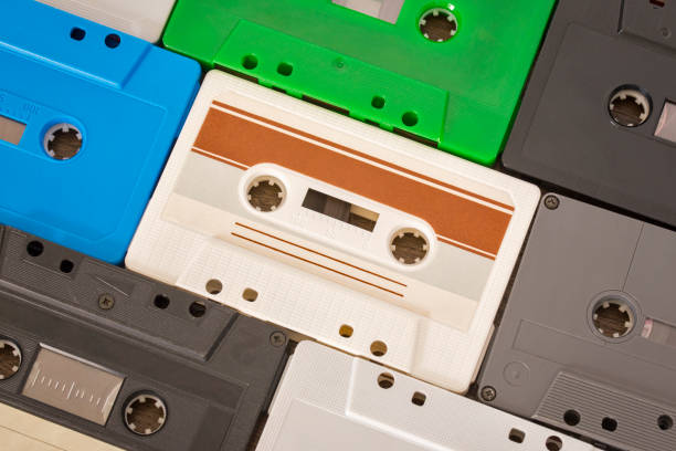 istock Retro audio tapes on the table 874793856