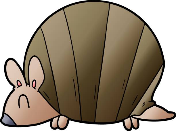 Armadillo Cartoon Standing Rolled Into Ball Stock Vector (Royalty Free)  1858799551