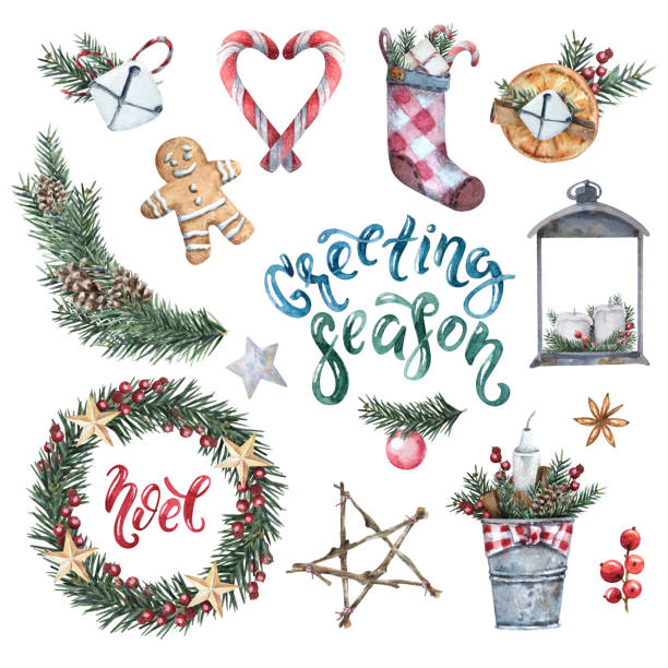 シーズンのご挨拶 - christmas candle wreath backgrounds点のイラスト素材／クリップアート素材／マンガ素材／アイコン素材