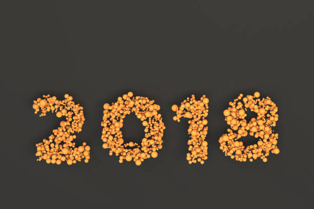 istock 2018 number from orange balls on black background 874813994
