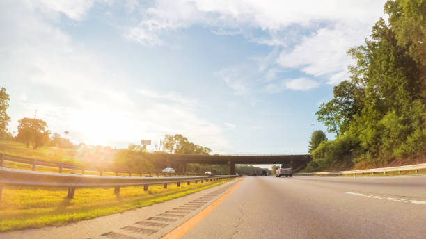 istock Driving West on Interstate Highway 40 through Appalachian Mountains. 874815088