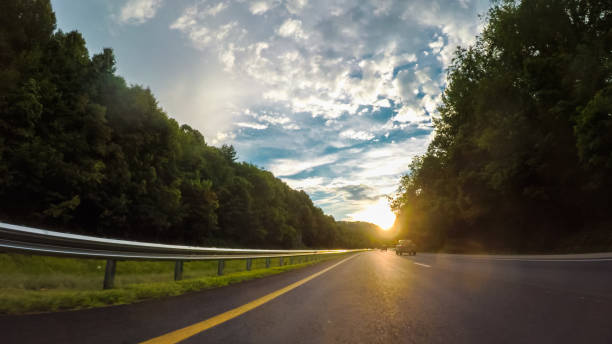 istock Driving West on Interstate Highway 40 through Appalachian Mountains. 874815302