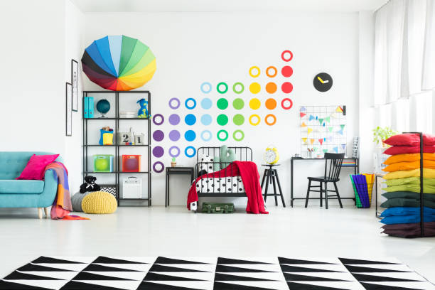 istock Kid's bedroom with colorful umbrella 874815388