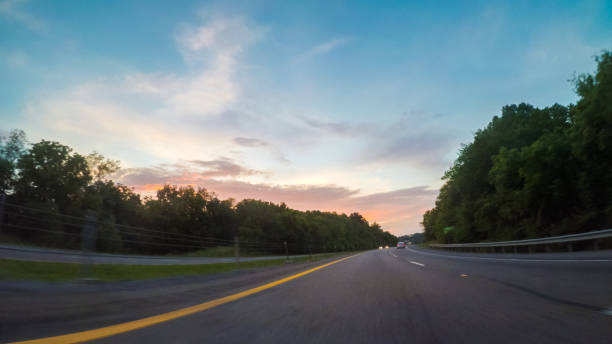 istock Driving West on Interstate Highway 40 through Appalachian Mountains. 874815758