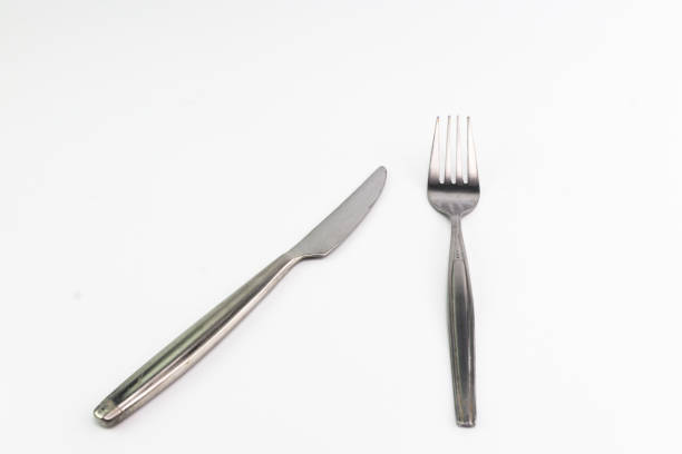 istock Silver stainless steel of fork and knife 874815946