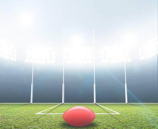 istock Sports Stadium And Goal Posts 874818280