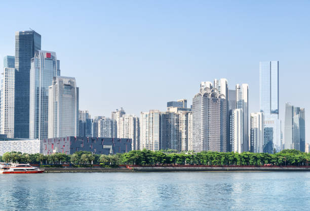 istock Fantastic Guangzhou skyline. The Pearl River and skyscrapers 874818536